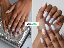 Blue Floral Nail Ideas