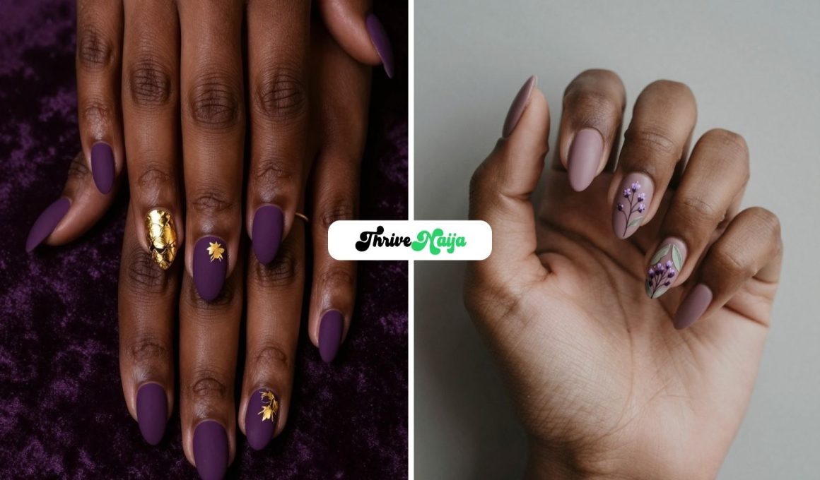 Purple Floral Nail Ideas
