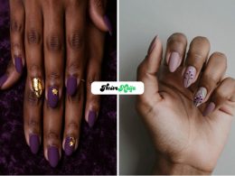 Purple Floral Nail Ideas