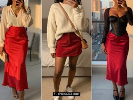 Bold Red Skirt Outfit Ideas
