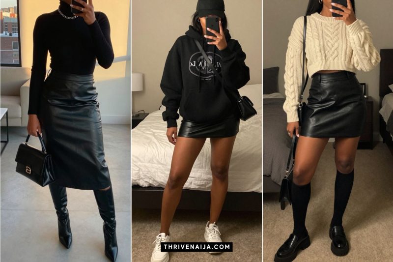 Edgy Leather Skirt Outfit Ideas