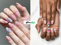 Floral French Nail Ideas