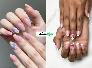 Floral French Nail Ideas