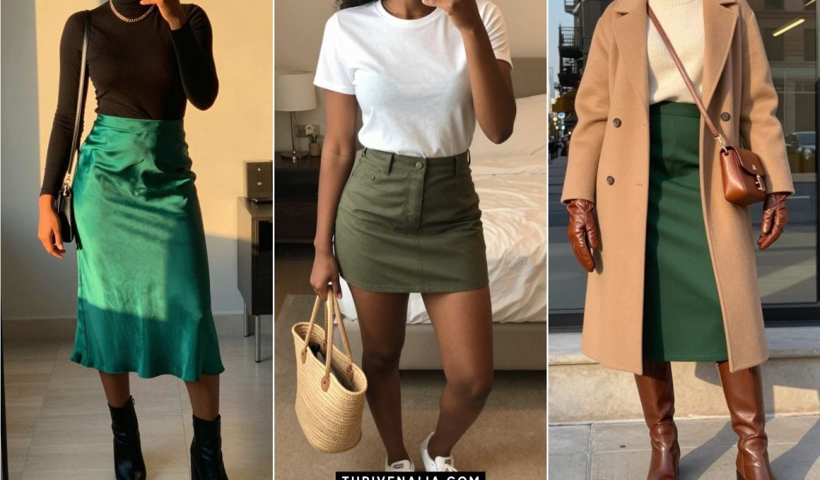 Fresh Green Skirt Outfit Ideas