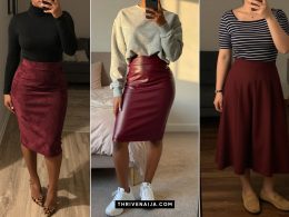 Rich Maroon Skirt Outfit Ideas