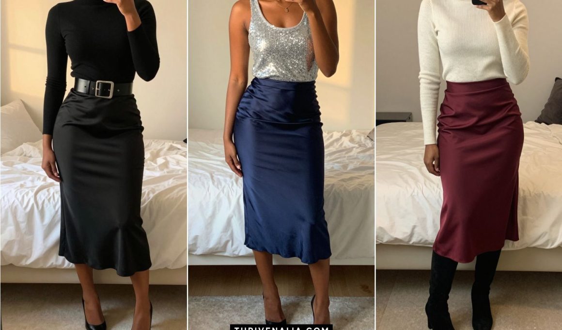 Satin Skirt Outfit Ideas