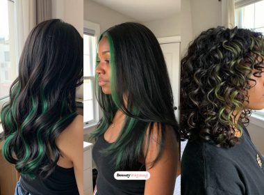 Black Hair Ideas With Green Highlights