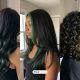 Black Hair Ideas With Green Highlights