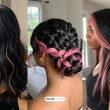 Black Hair Ideas With Pink Highlights
