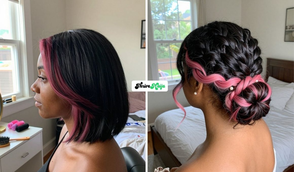 15 Black Hair Ideas With Pink Highlights ThriveNaija 15-black-hair-ideas-with-pink-highlights-thrivenaija