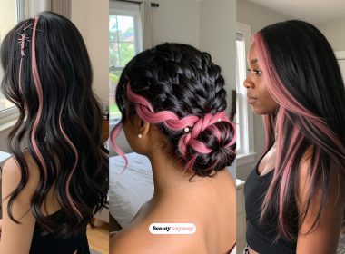 Black Hair Ideas With Pink Highlights