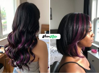Black Hair Ideas With Purple Highlights