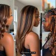 Honey Brown Highlight Ideas on Dark Hair for Black Women