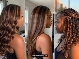 Honey Brown Highlight Ideas on Dark Hair for Black Women