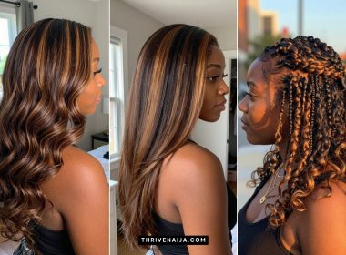 Honey Brown Highlight Ideas on Dark Hair for Black Women