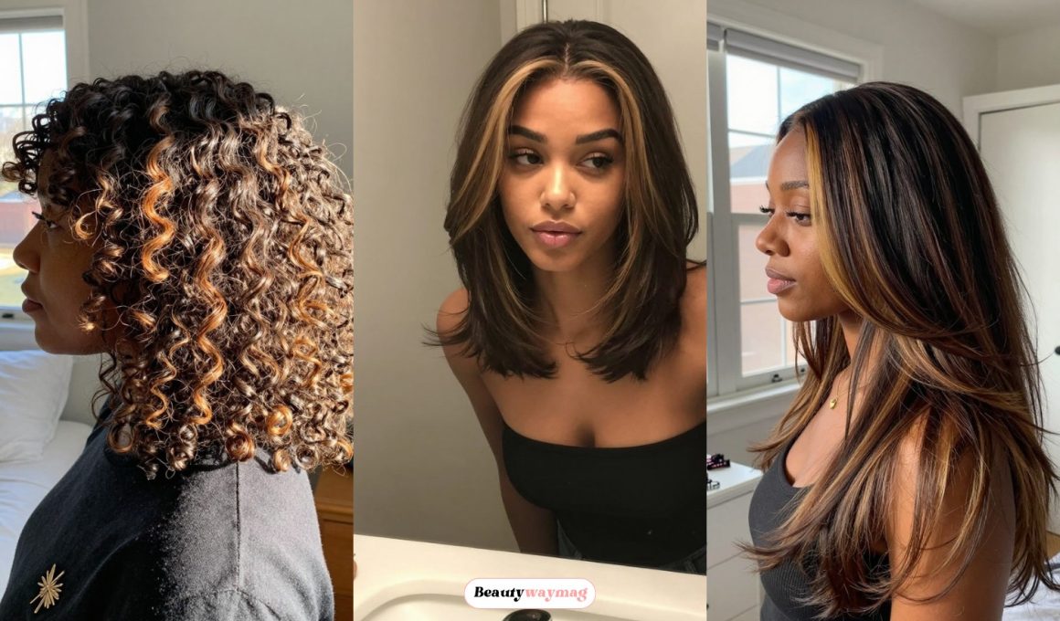 Honey Highlight Ideas for Dark Hair