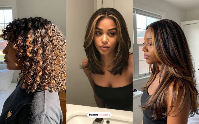 Honey Highlight Ideas for Dark Hair