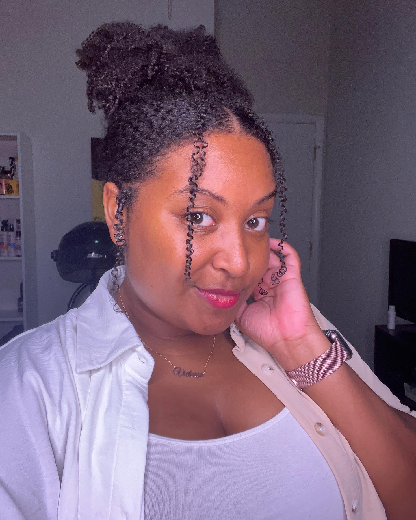 Messy Curly Hair Bun