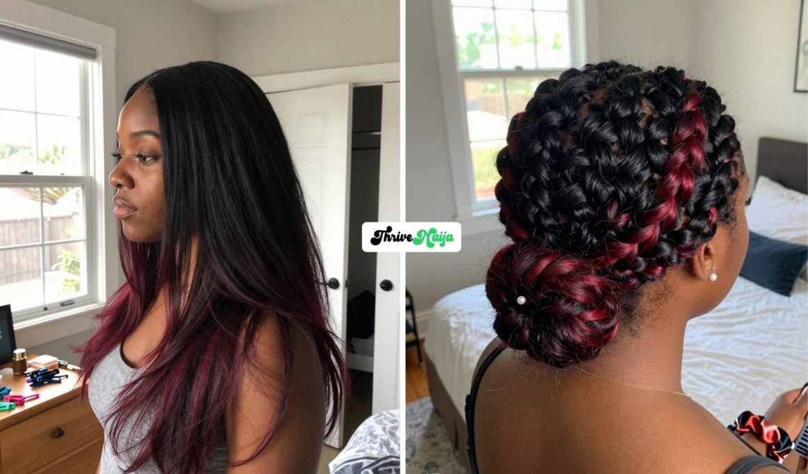 Red Highlight Ideas for Black Hair