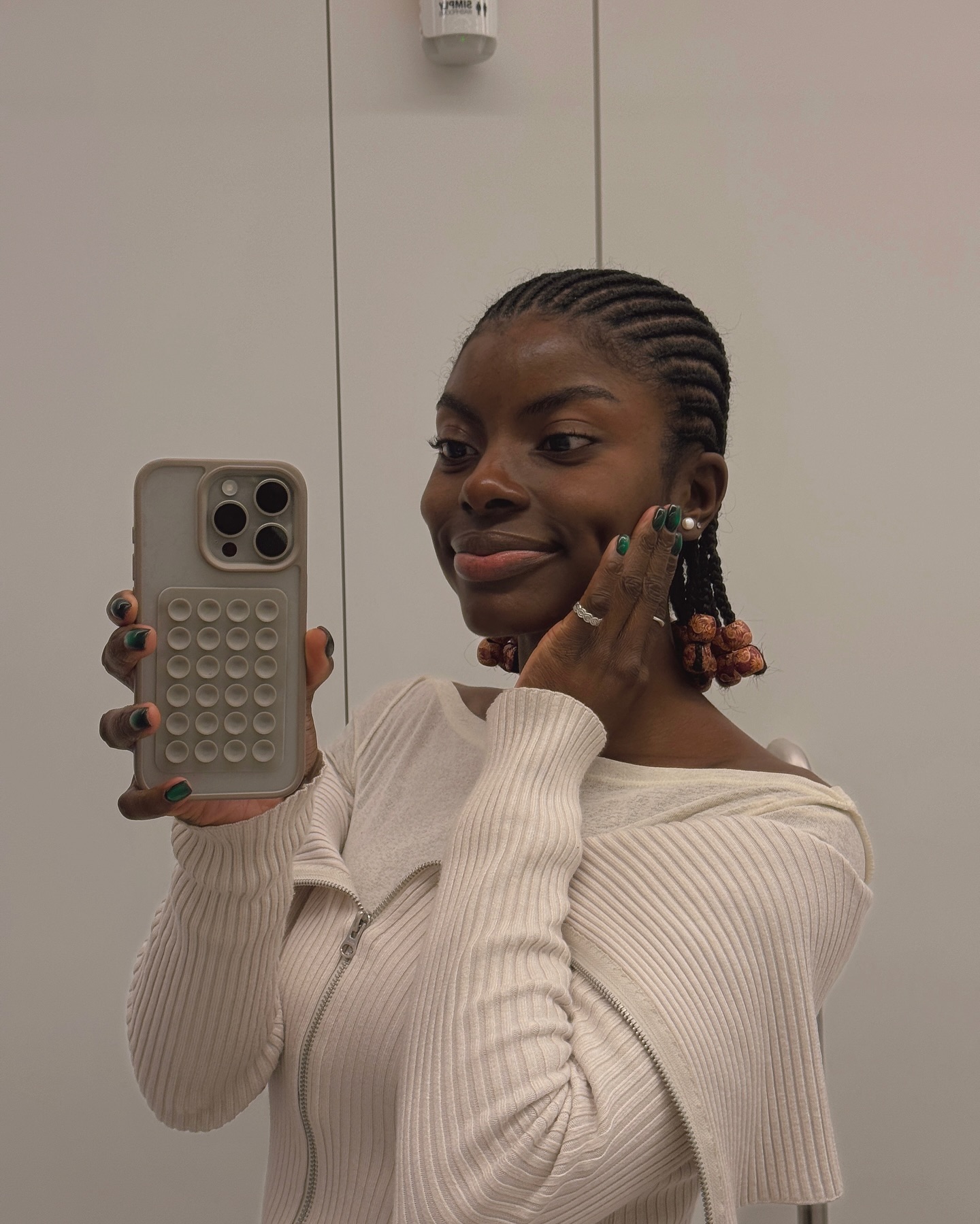 Short All Back Cornrow with Beads