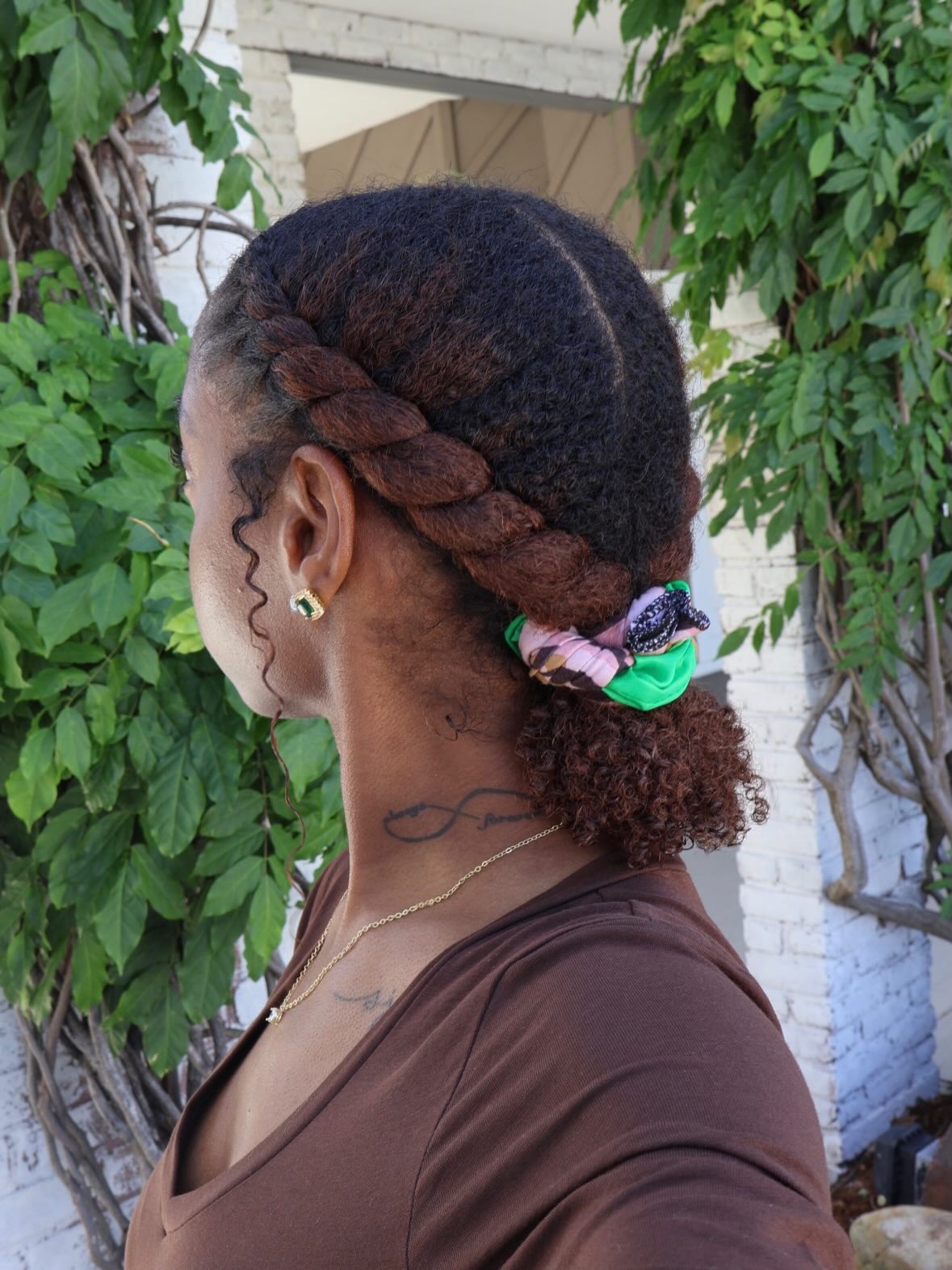 Twist in a Low Ponytail with Curls