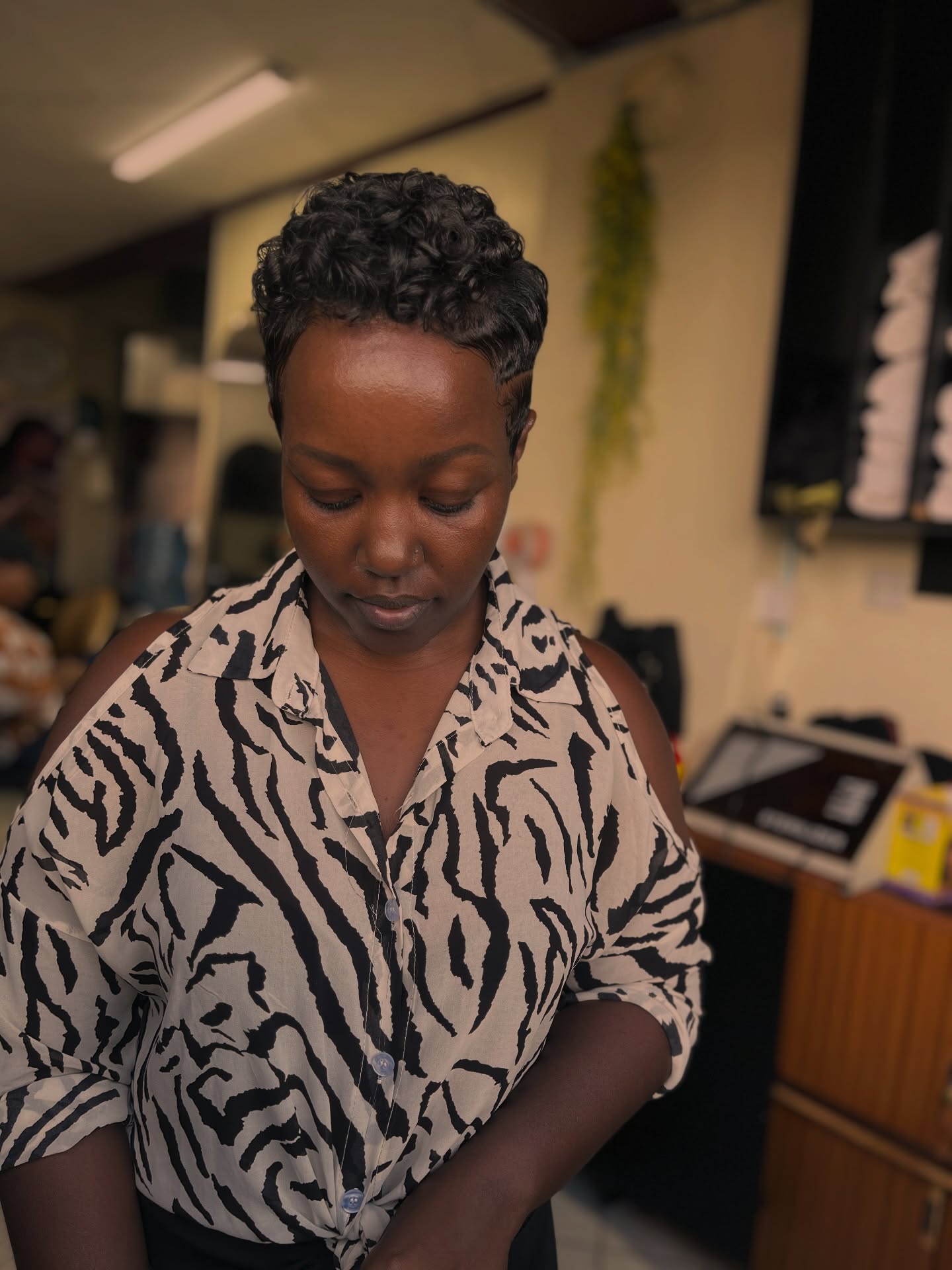Tapered Pixie Cut with Sculptured Curls