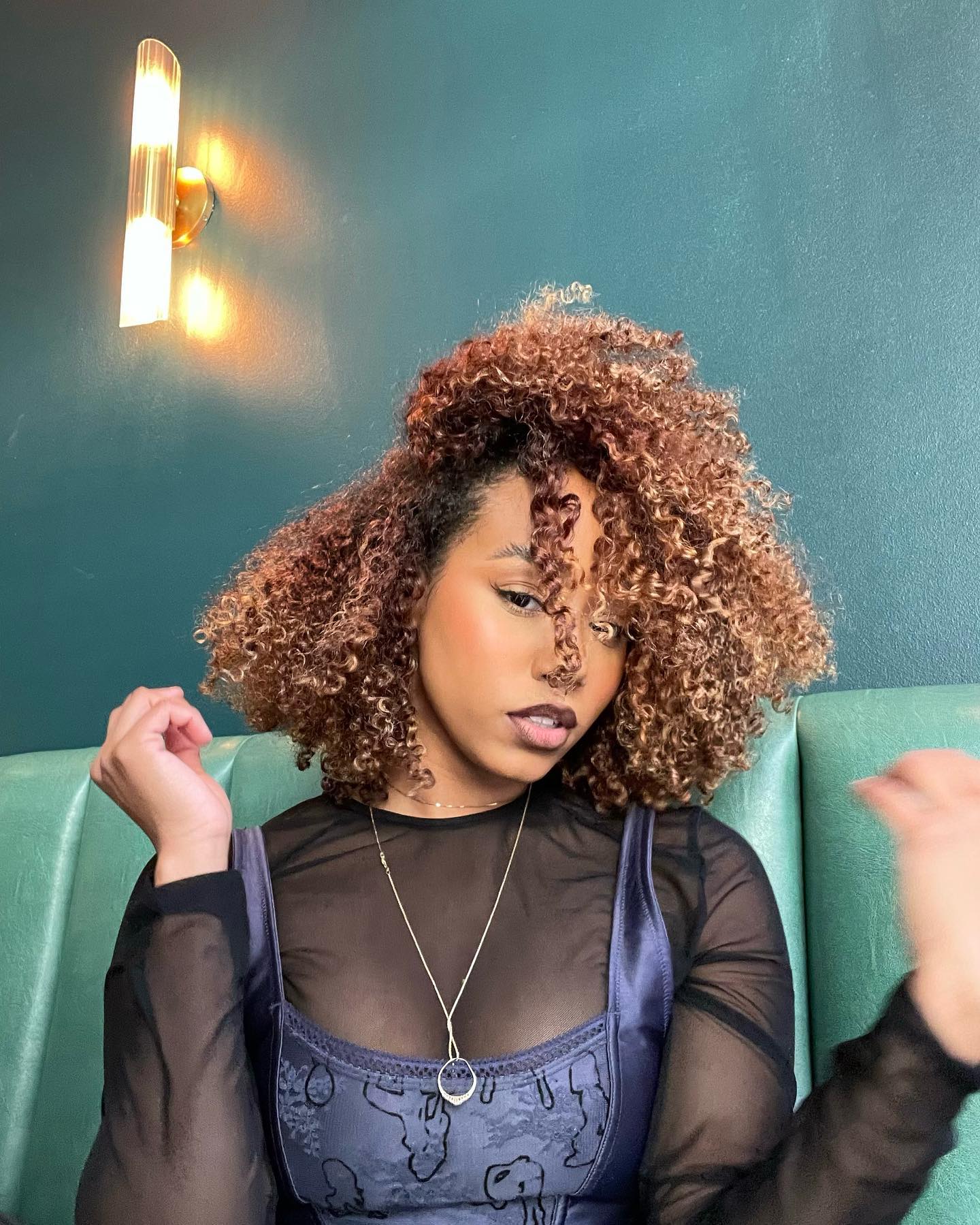Kinky Curls Twist Out with Highlight
