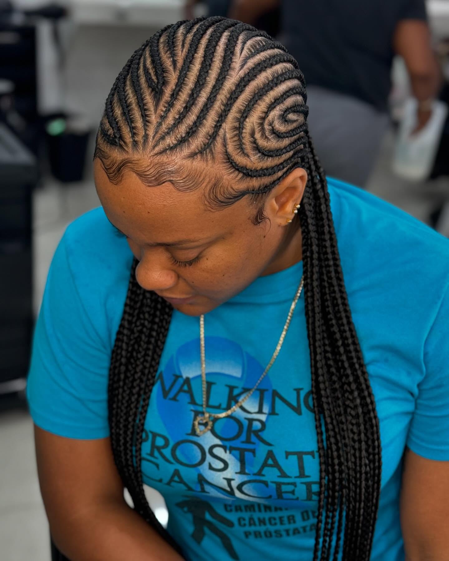 Straight Back Freehand Hairstyle