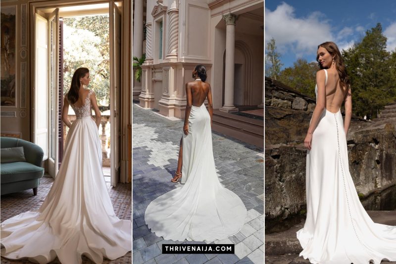 Beautiful Silk Backless Wedding Dress Ideas