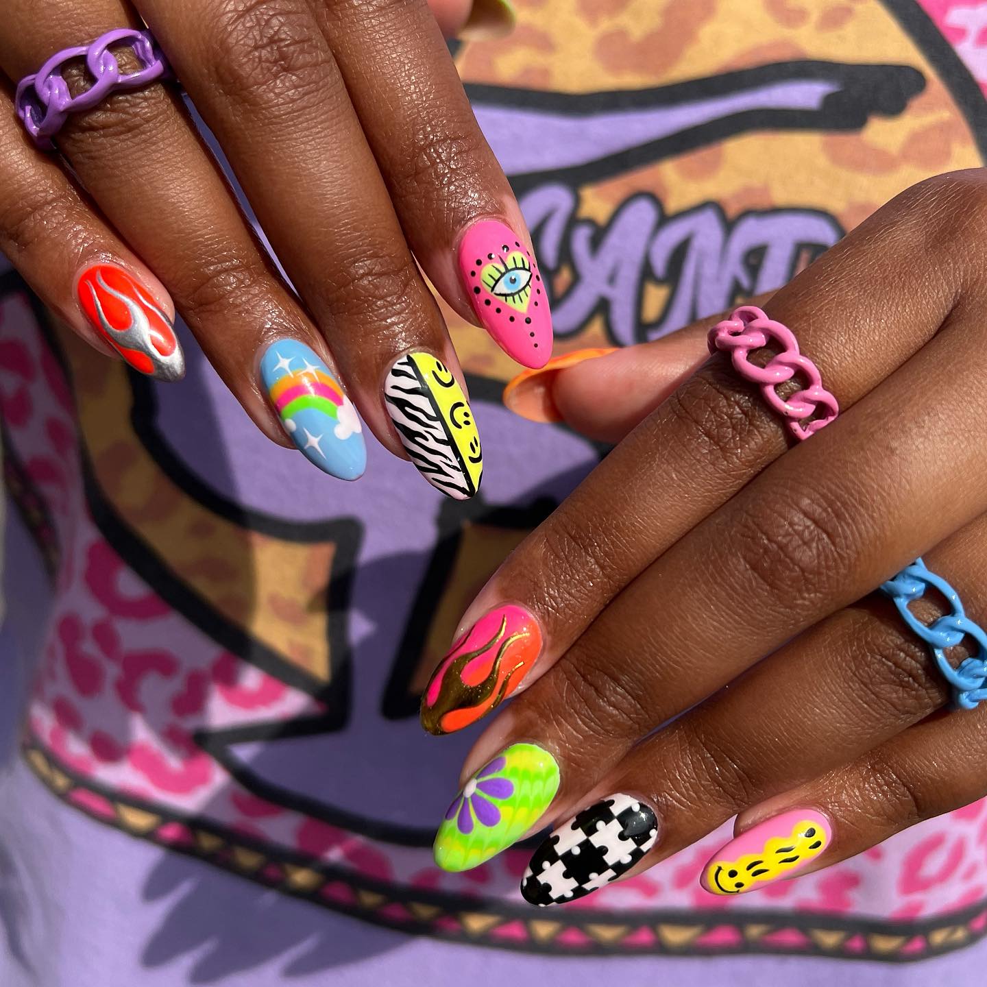 Colorful Match Sets Nails Design