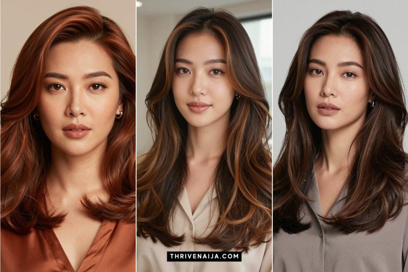 Cute Tan Asian Hair Color Ideas
