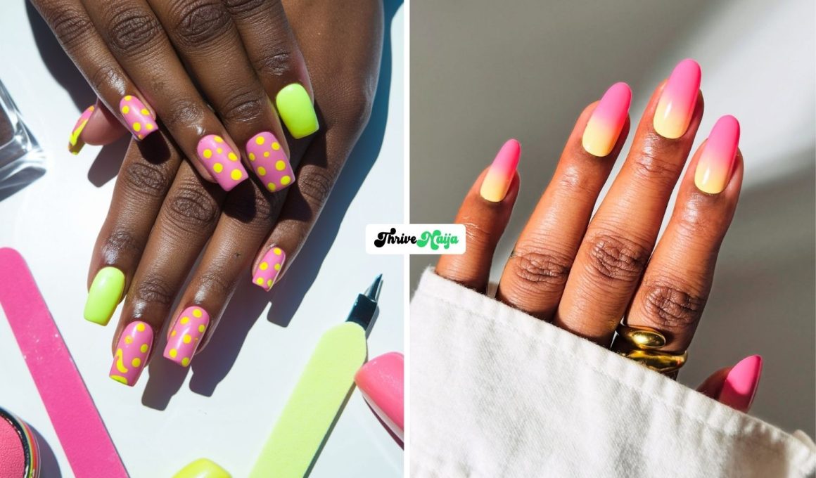 Pink & Yellow Summer Nails Ideas