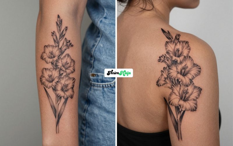 Stunning Gladiolus Flower Tattoo Ideas