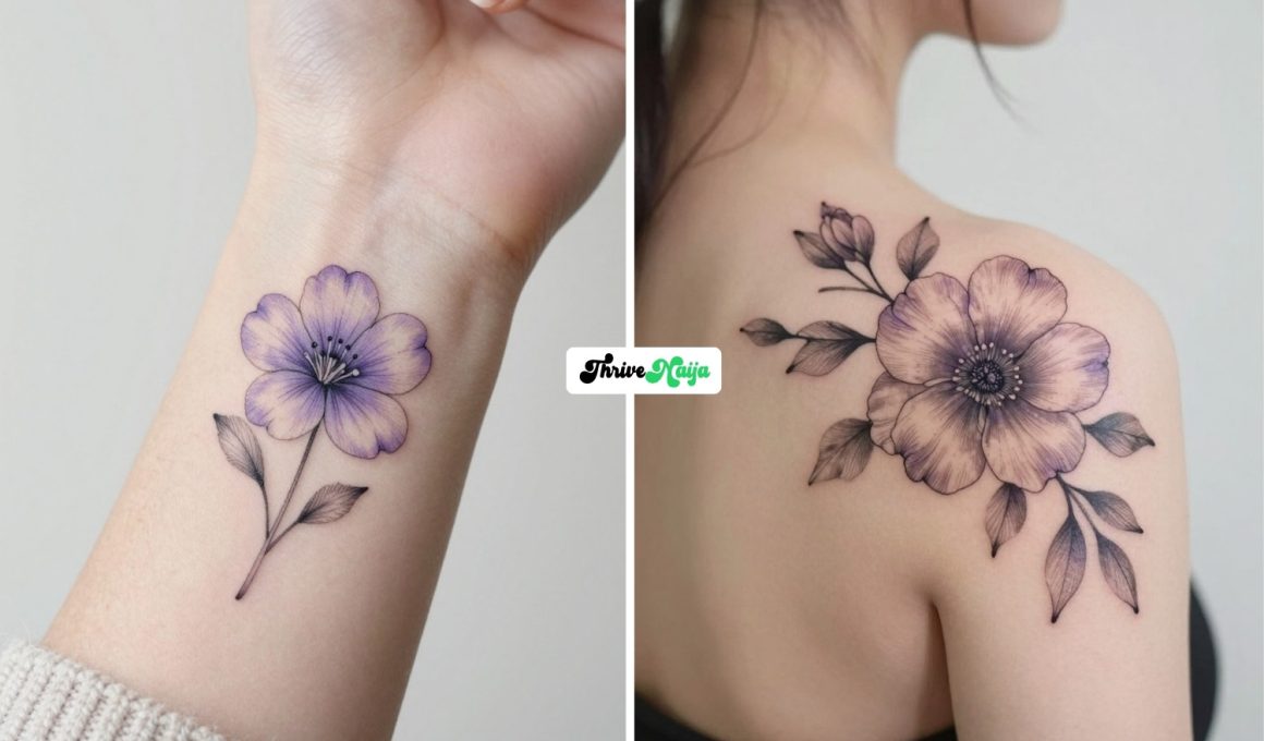 Violet Flower Tattoo Ideas That Feel Delicate and Pretty