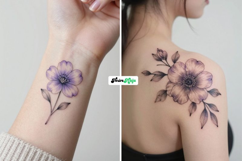 Violet Flower Tattoo Ideas That Feel Delicate and Pretty