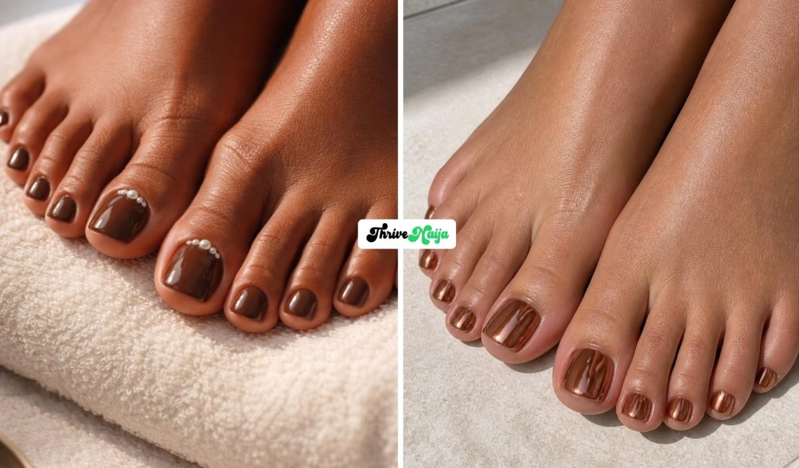 Amazing Brown Pedicure Design Ideas