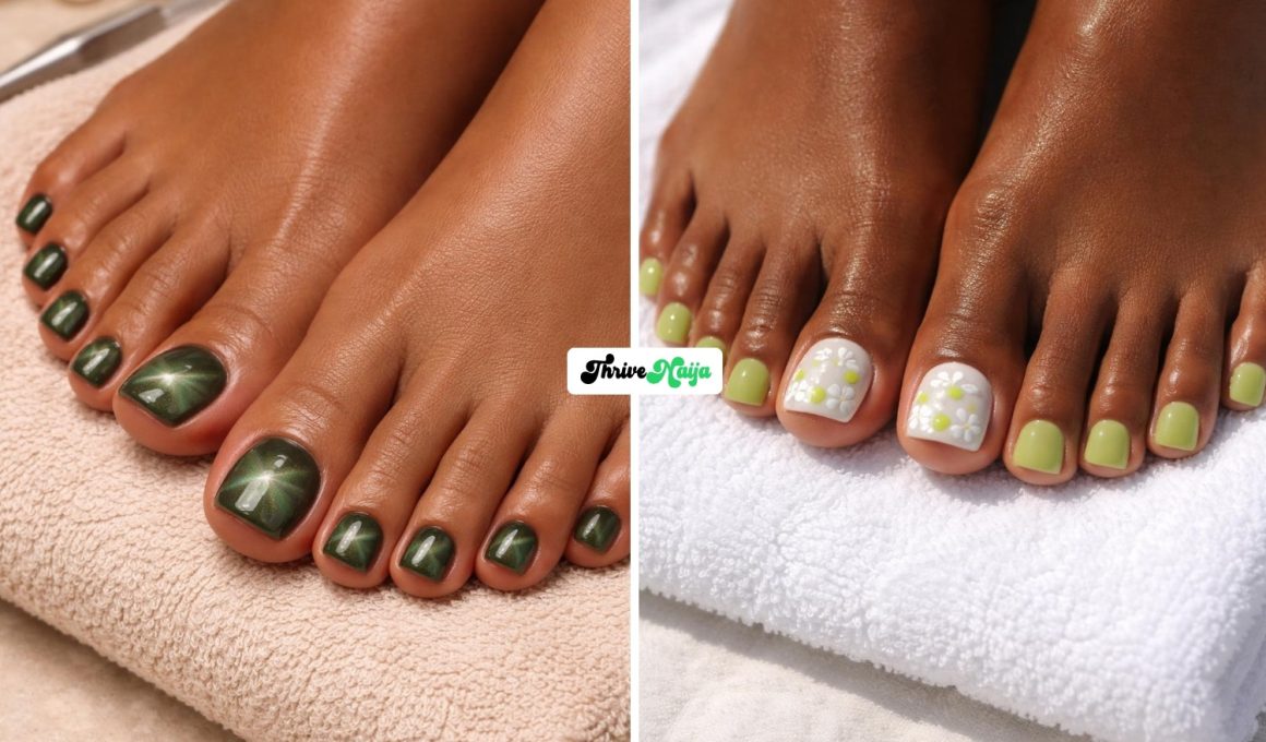 Gorgeous Green Pedicure Design Ideas