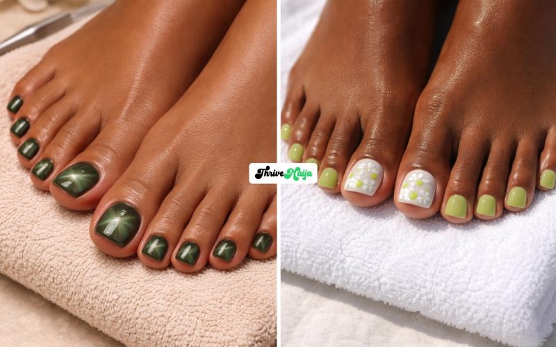 Gorgeous Green Pedicure Design Ideas