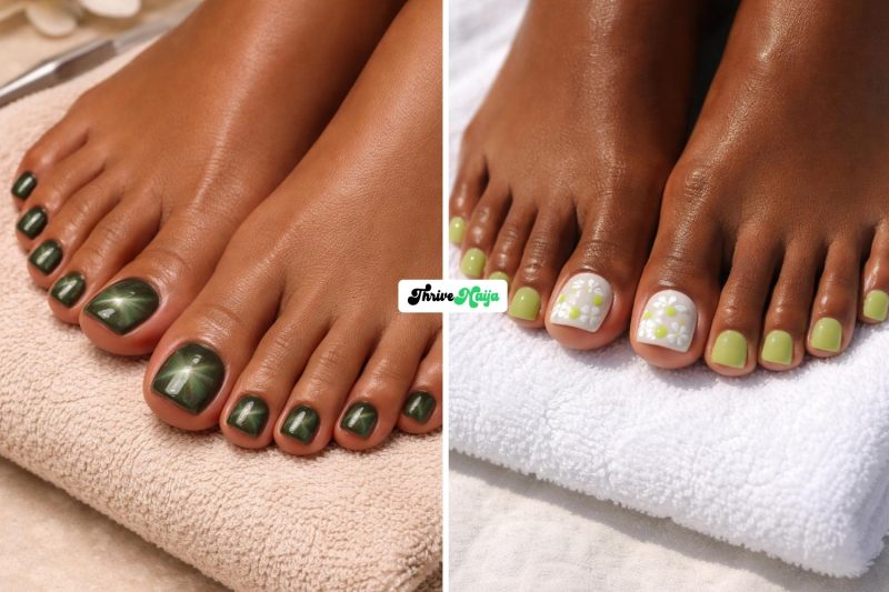 Gorgeous Green Pedicure Design Ideas