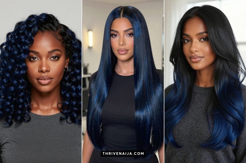 Lovely Black Blue Hair Color Ideas