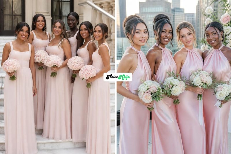 Most Beautiful Light Pink Bridesmaid Dresses