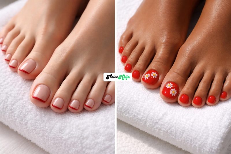 Chic Red Pedicure Design Ideas