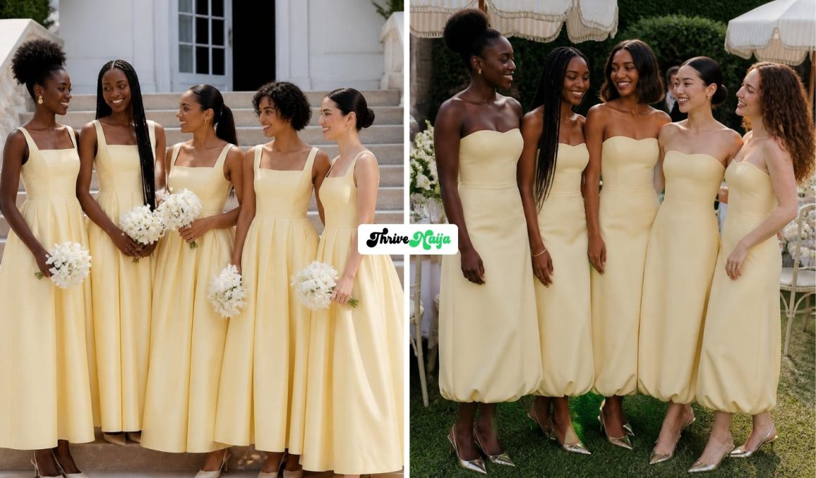 Latest Butter Yellow Bridesmaid Dresses That Look Great