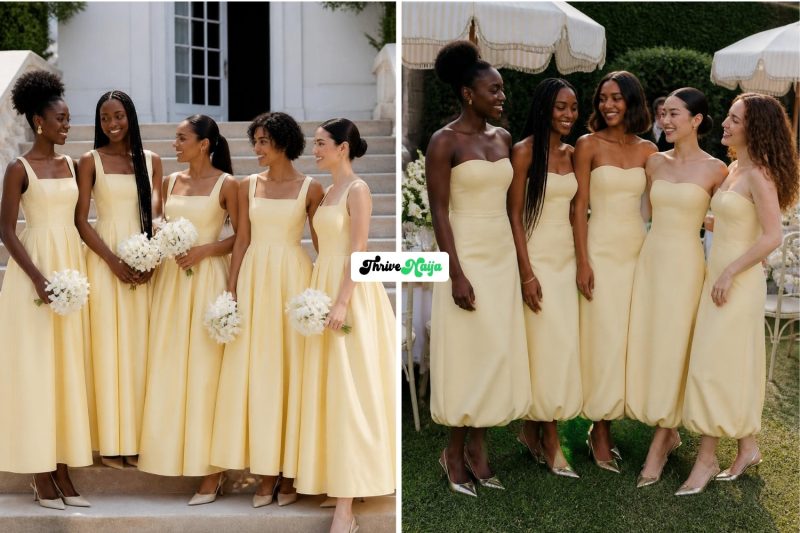 Latest Butter Yellow Bridesmaid Dresses That Look Great