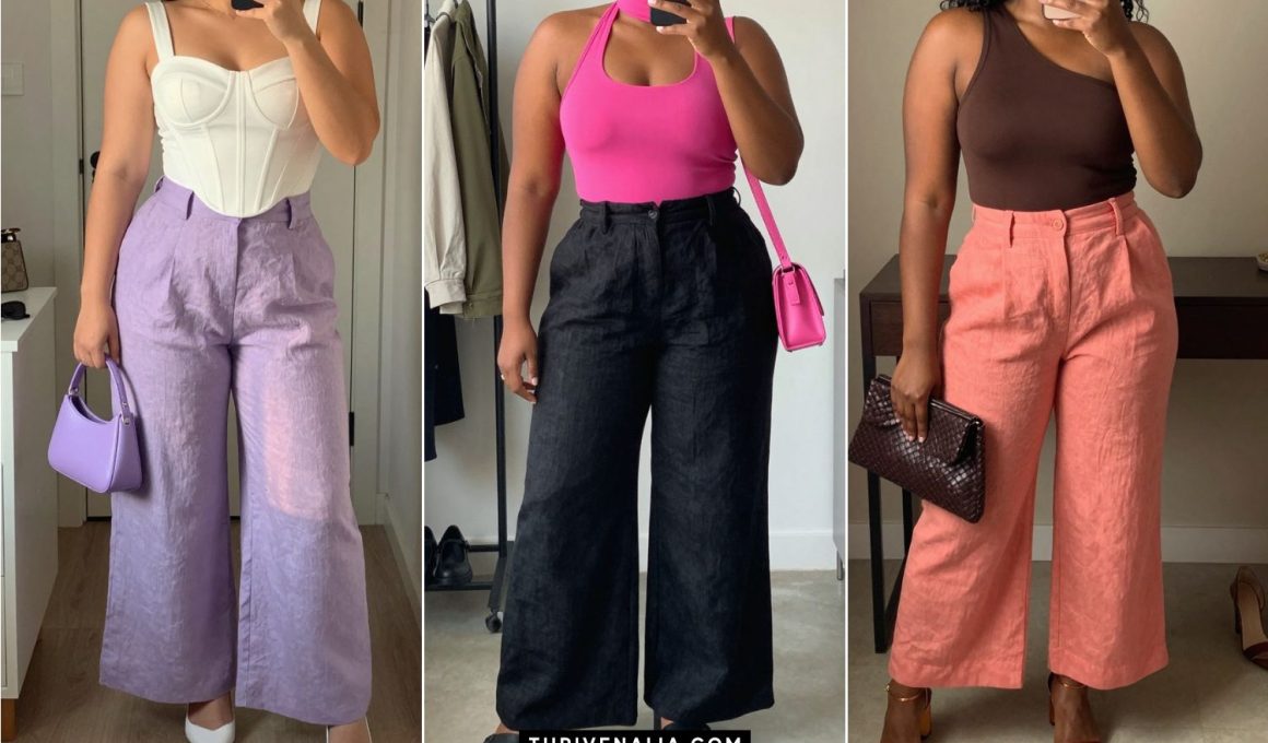 Plus Size Linen Pants Outfits for Warm Days