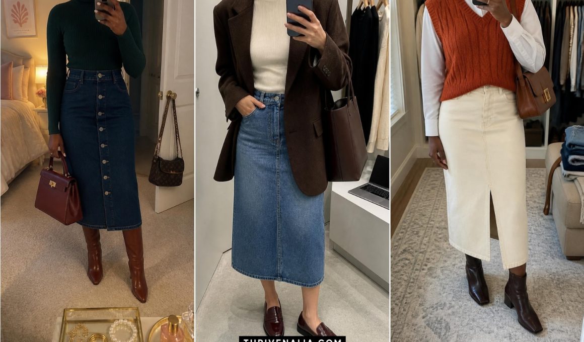 Trendy Jean Skirt Outfits That Are Perfect for Fall