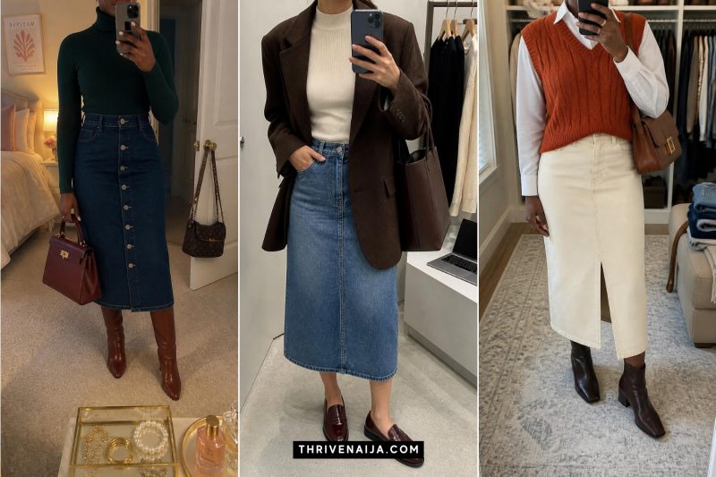 Trendy Jean Skirt Outfits That Are Perfect for Fall