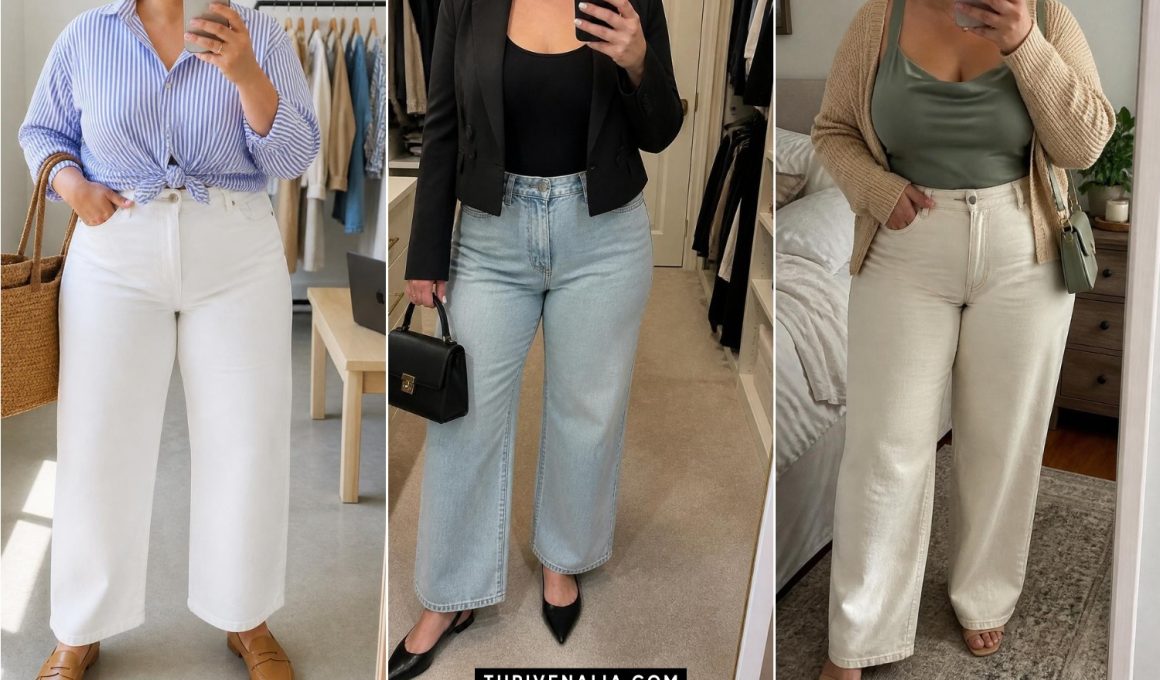 Wide Leg Jeans Outfits for a Chic Plus Size Look