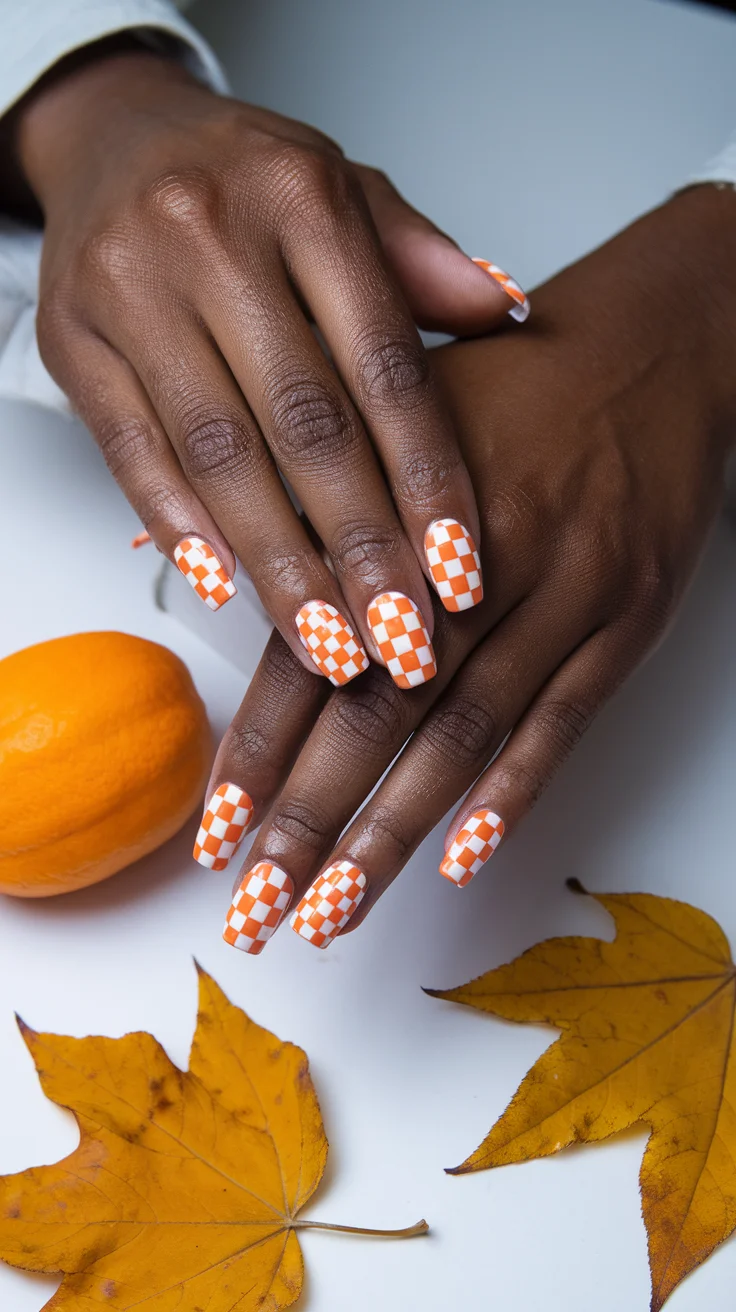 1-cool-fall-checkered-nails-that-feel-trendy-and-fun