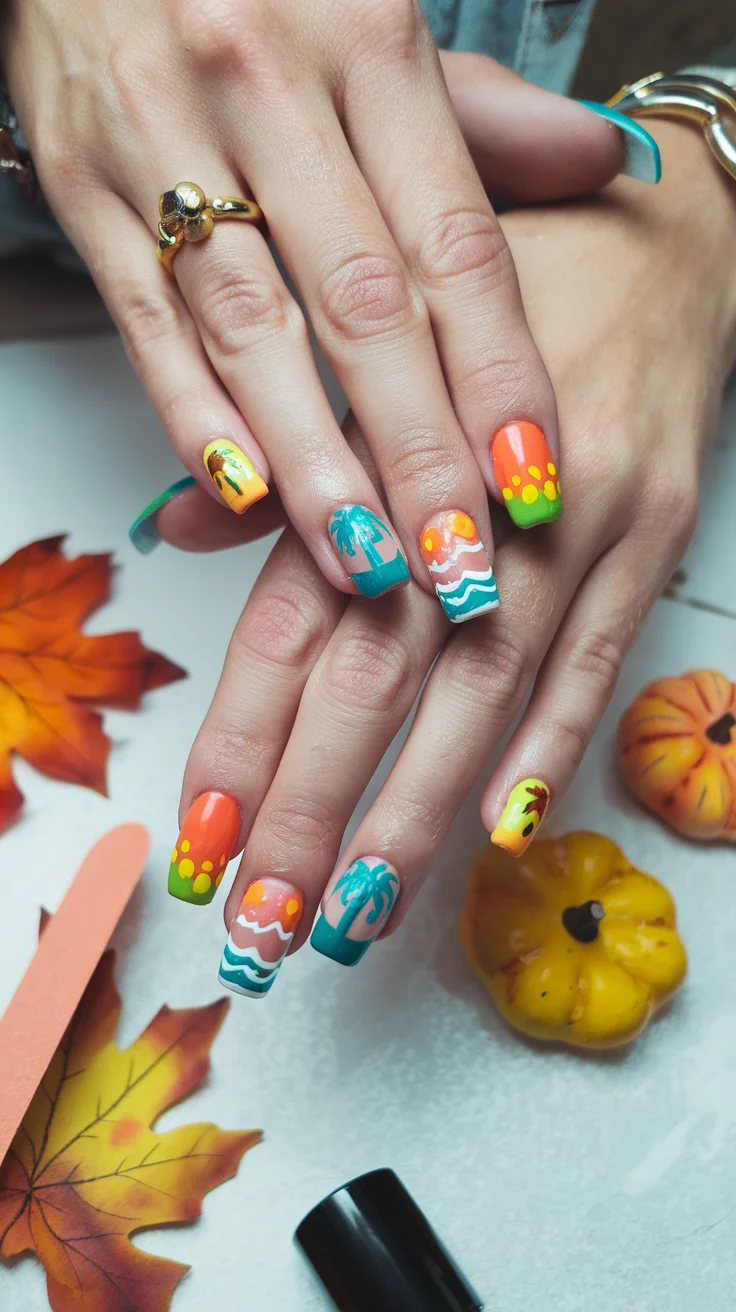 1-fun-fall-beach-nails-for-sunny-autumn-getaways